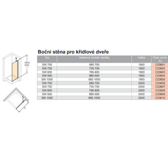 Boční zástěna ke sprchovým dveřím 75 cm Huppe Classics 2 C23607.069.322