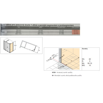 Boční zástěna ke sprchovým dveřím 80 cm Huppe Xtensa pure XT1701.069.322