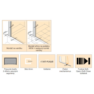 Sprchové dveře 170 cm Huppe Aura elegance 402105.092.322