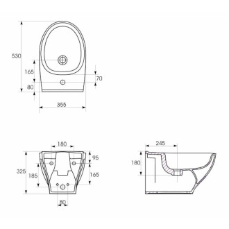 Cersanit Moduo bidet závěsný s otvorem na baterii K116-026