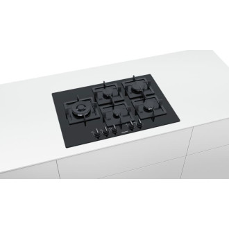 Siemens iQ500, Plynová varná deska, 75 cm, tvrzené sklo, Černá, EP7A6SB20