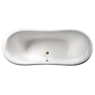 Volně stojící vana Polysan Charlestone 188x80 cm akrylát levá i pravá bílá/nohy bronz 38132