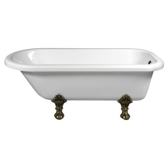 Volně stojící vana Polysan Foxtrot 170x75 cm akrylát levá i pravá bílá/nohy bronz 68132