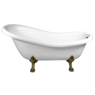 Volně stojící vana Polysan Retro 169x75 cm akrylát levá i pravá bílá/nohy bronz 42132