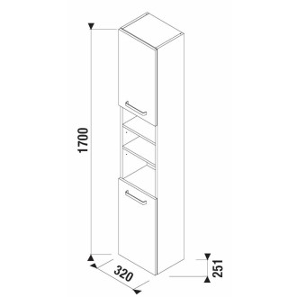 JIKA Lyra plus skříňka vysoká s dveřmi 170 H43J3822303001
