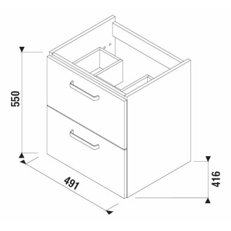 JIKA Lyra plus skříňka pod umyvadlo zásuvky 55 H40J3834023001