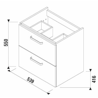 Koupelnová skříňka pod umyvadlo Jika Lyra Plus Viva 54x41,6x55 cm bílá H40J3844023001