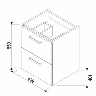 JIKA Lyra plus skříňka pod umyvadlo zásuvky 50 H40J3824023001