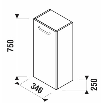JIKA Lyra plus skříňka nízká s dveřmi 75 H43J3811303001