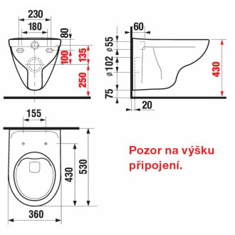 JIKA Lyra plus klozet závěsný rimless bílá H8213840000001