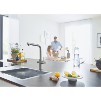 Dřezová baterie Grohe Blue Home s výpustí supersteel 31454DC1