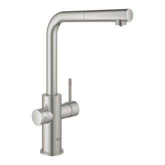 Dřezová baterie Grohe Blue Home s vytahovací sprškou supersteel 31539DC0