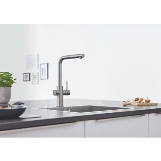 Dřezová baterie Grohe Blue Home s vytahovací sprškou supersteel 31539DC0