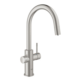 Dřezová baterie Grohe Blue Home s vytahovací sprškou supersteel 31541DC0
