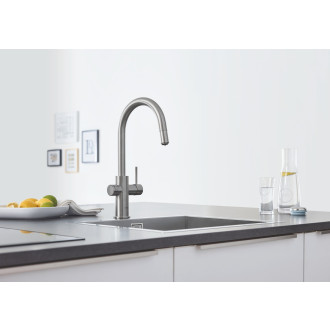 Dřezová baterie Grohe Blue Home s vytahovací sprškou supersteel 31541DC0
