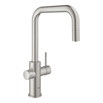Dřezová baterie Grohe Blue Home s vytahovací sprškou supersteel 31543DC0