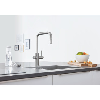 Dřezová baterie Grohe Blue Home s vytahovací sprškou supersteel 31543DC0