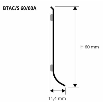 Soklová lišta Progress Profile silver, délka 200 cm, výška 6 cm, BTACS60