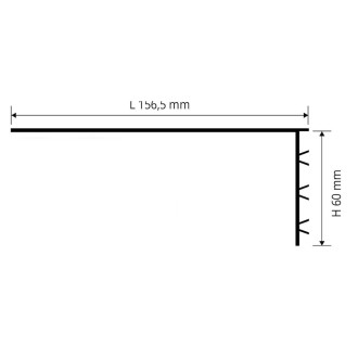 Soklová hliníková lišta Progress Profile Prosupport profile N, 155/60/2700 mm, k terčům pod 2 cm dlažbu, PSPRP15560AL
