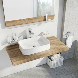 Umyvadlo na desku Ravak Ceramic Slim 55x37 cm bez otvoru pro baterii, bez přepadu XJX01155002