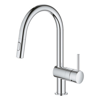 Dřezová baterie Grohe Minta s vytahovací sprškou chrom 32321002