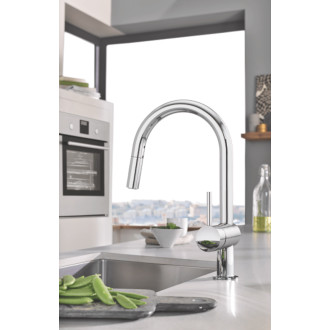 Dřezová baterie Grohe Minta s vytahovací sprškou chrom 32321002