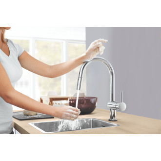 Dřezová baterie Grohe Minta Touch s vytahovací sprškou chrom 31358002
