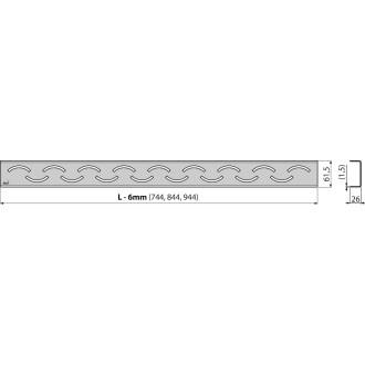 Rošt Alca 95 cm nerez mat obloučky SMILE-950M