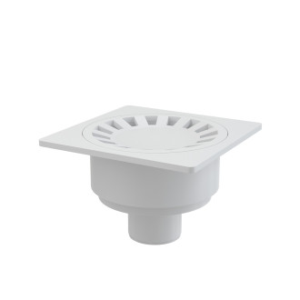 ALCA  APV16 Podlahová vpust 150×150/50 mm přímá, mřížka šedá, vodní zápachová uzávěra