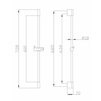 Optima sprch. tyč Comfort 65 cm OPS040