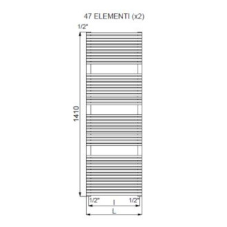 Radiátor kombinovaný Cordivari 145x50 cm negro 3551400506226
