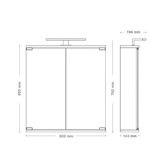 Zrcadlová skříňka Jokey KANDI LED bílá  60 cm 111912222-0110