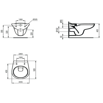 Cenově zvýhodněný závěsný WC set TECE do lehkých stěn / předstěnová montáž+ WC S-Line S-line Pro KMPLSIKOTSCR