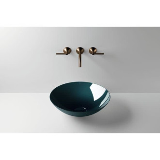 Umyvadlo na desku Alape Aqua kulaté 450mm, deep indigo 3902000093