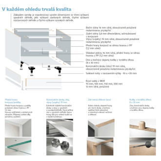Kuchyňská skříňka spodní Naturel Sente24 s výsuvným systémem 15 cm dub sierra 405.UA15