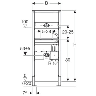 Montážní prvek Geberit Duofix pro umyvadlo, 130 cm