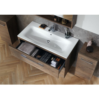 Koupelnová skříňka s umyvadlem Geberit Selnova 100x50,2x65,2 cm ořech hickory 501.246.00.1