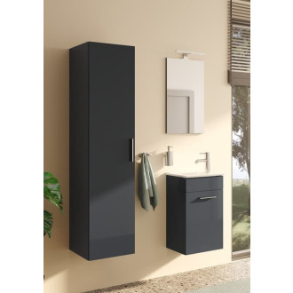 Koupelnová sestava s umyvadlem zrcadlem a osvětlením Vitra Mia 39x61x28 cm antracit lesk MIASET40A