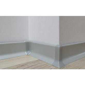 Roh k soklu vnější PVC stříbrošedá, výška 40 mm, SKPVCVNER2ST