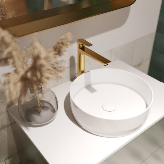 Vysoká umyvadlová baterie Hansgrohe Talis E s výpustí leštěný vzhled zlata 71716990
