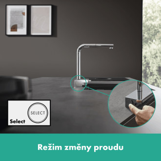 Dřezová baterie Hansgrohe Aquno s vytahovací sprškou, 2 proudy chrom 73830000