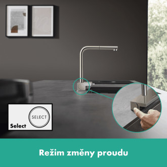 Dřezová baterie Hansgrohe Aquno s vytahovací sprškou, 2 proudy vzhled nerezu 73836800