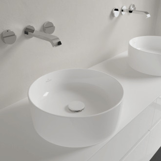 Umyvadlo na desku Villeroy & Boch Collaro 40x40 cm alpská bílá bez otvoru na baterii 4A1840R1