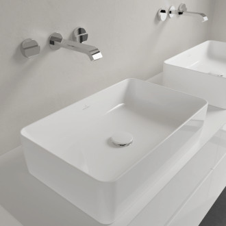 Umyvadlo na desku Villeroy & Boch Collaro 56x36 cm alpská bílá bez otvoru na baterii 4A2056R1