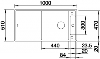 Blanco AXIA III XL 6 S dřez vestavný černá  granit 525 857