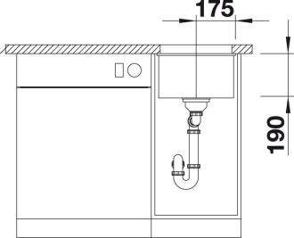 Blanco SUBLINE 320-U dřez pod desku černá granit 525 983