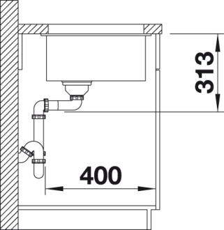 Blanco SUBLINE 320-U dřez pod desku černá granit 525 983