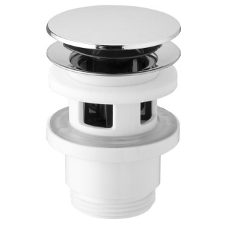 Umyvadlová výpust 5/4“, click-clack, velká zátka, 32-52mm, ABS/chrom 56375