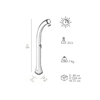 Solární zahradní sprcha SIKO, antracit ZSH1007016A