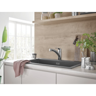 Dřezová baterie Grohe Eurosmart s vytahovací sprškou, 2 proudy chrom 30305001